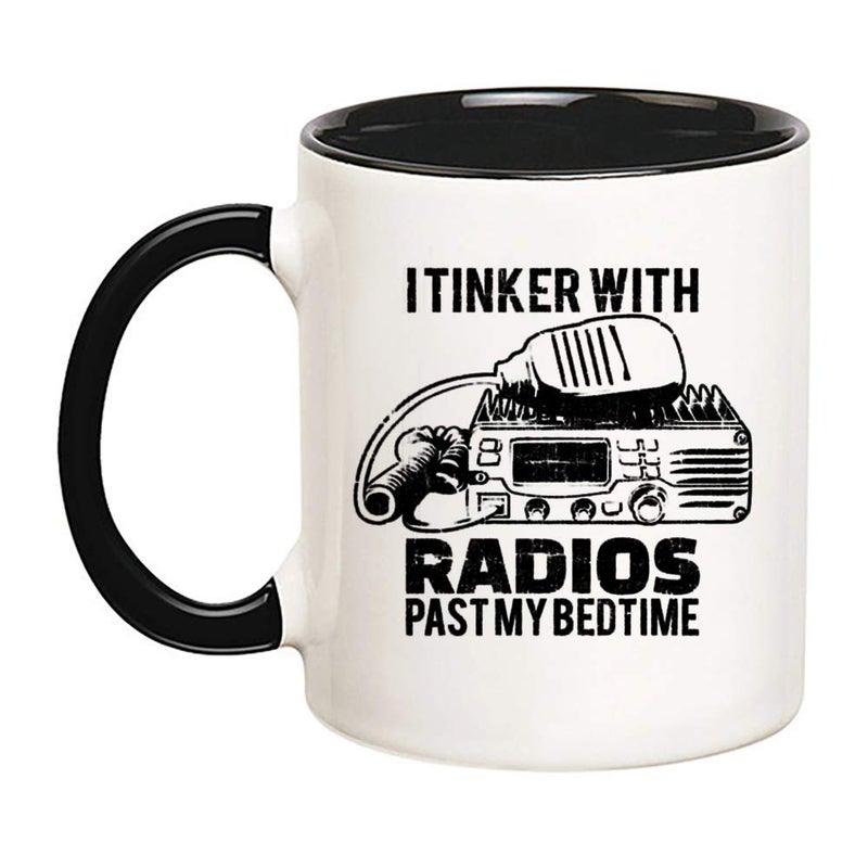 Saviola Amateur Radio Operator Mug - I Tinker With Radios Ham Coffee Cup, 11oz Novelty - Image 1